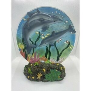 Dolphins Ceramic Figurine Plate